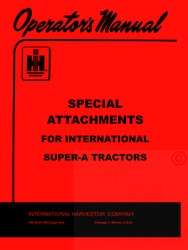 INTERNATIONAL FARMALL Super A Attachments Operar Manual  