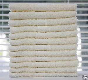 Lot 6 Premium Solid Terry WashCloths Face towel  Ivory  