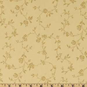  44 Wide Cafe Latte Floral Natural/Tea Stain Fabric By 