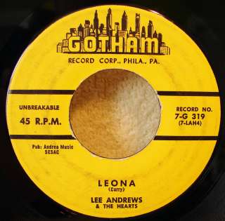 DOO WOP R&B 45: Lee Andrews LONELY ROOM Gotham 7 G 319 Original 1956 