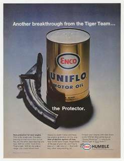 1967 Humble Enco Uniflo Motor Oil Can & Spout Photo Ad  
