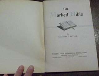   THE MARKED BIBLE By CHARLES TAYLOR ~ Seventh day Adventist 1951  