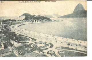  on a vintage postcard of Avenida Beira mar Botafago RIo de Janeiro 
