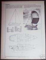 1971 PEARSON Wanderer Yacht Sailboat boat spec page  