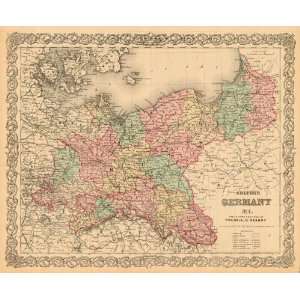  Colton 1881 Antique Map of Prussia & Saxony Office 