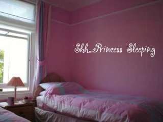 PRINCESS SLEEPING Girls Kids Bedroom VInyl Wall Art  