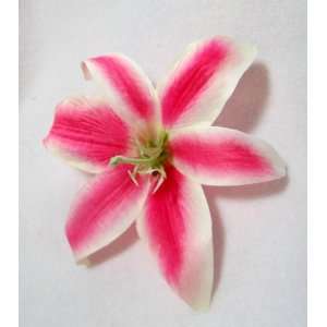  Pink Stargazer Lily Hair Flower Clip 
