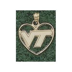   Jewelry Virginia Tech Hokies Heart Gold Charm