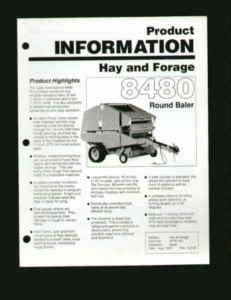 Case IH 8480 Round Baler Product Information Brochure  