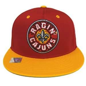 Louisiana Lafayette Ragin Cajuns Retro Logo Snapback Cap Hat Red 