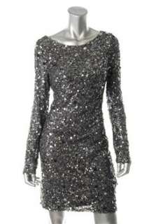 Aidan Mattox NEW Silver Cocktail Dress Sequin Sale 4  