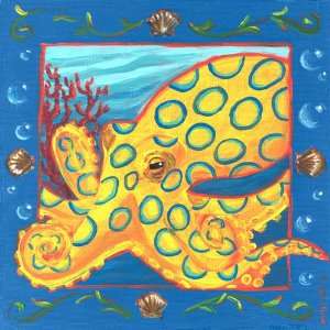    Oopsy daisy Underwater Octopus Wall Art 14x14: Home & Kitchen