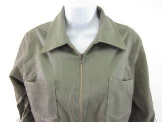 FEMME JE VOUS AIME Olive Green Zip Up Jacket Sz 40  