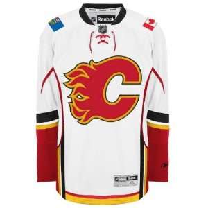   Reebok Calgary Flames White Premier Hockey Jersey
