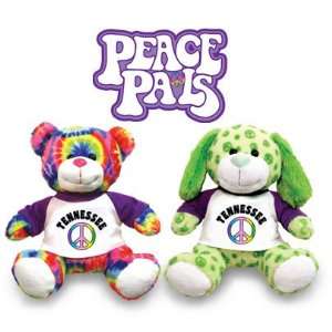   Tennessee Peace Pals green PUPPY or tie dyed TEDDY bear: Toys & Games