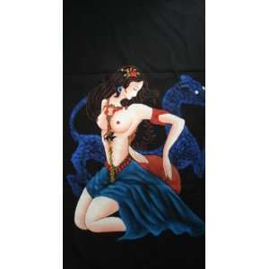  Chinese Art Hand Painting Batik Tapestry Girl: Everything 