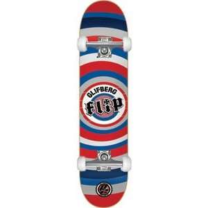 Flip Glifberg Logo Complete Skateboard   8.25 w/Raw Trucks & Wheels 