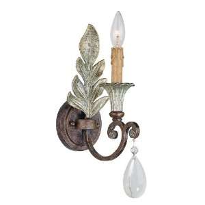   Shell with Silver St. Lawrence Crystal Up Lighting Wall Sconce f