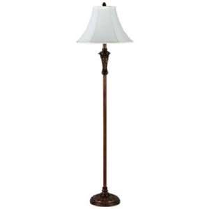  Antique Walnut with Bell Shade Floor Lamp: Home 