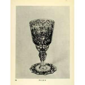  1939 Print Antique 1720 Painted Glass Goblet Preussler 