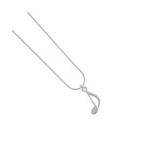   Eighth Music Note   Silver Plated Snake Chain Charm Necklace Jewelry