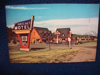 Hatchet Motel & Restaurant. Moran, Wyoming. 1960s ca. Unused condition 