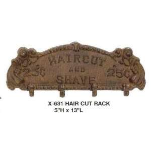  Antique Style Iron Barber Haircut and Shave Coat Rack 
