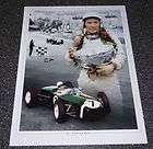 Stirling Moss Formula 1 large signed authentic autogra