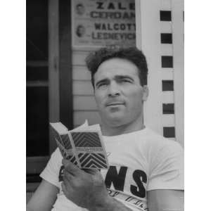 Boxer Marcel Cerdan, Reading a French English Dictionary 