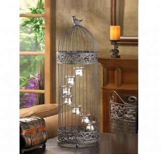 BLACK WEDDING BIRDCAGE STAIRCASE CANDLE STAND CENTERPIECES ~ FREE 