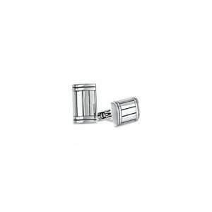   Goodman Mens Sterling Silver Striped Cuff Links other Jewelry