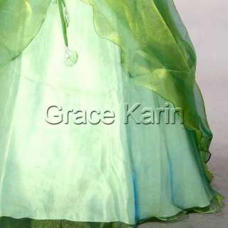 VG1 Evening Gown Prom Ball Wedding veil Dress Green SZ 6 8 10 12 14 16 