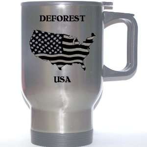  US Flag   DeForest, Wisconsin (WI) Stainless Steel Mug 