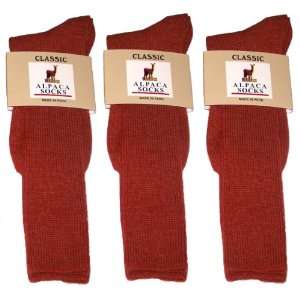  Alpaca Classic Socks   3 Pairs Small   Darck Red 