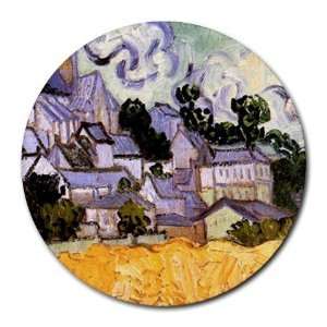  View of Auvers with Church By Vincent Van Gogh Round Mouse 
