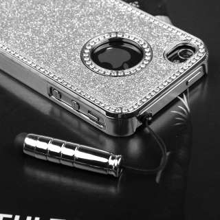 Black Deluxe Aluminum Chrome Hard Case Cover Fr iPhone 4 4S 