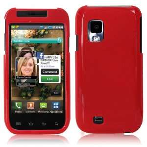 Red Hard 2 Pc Glossy/Shiny Smooth Plastic Snap On Faceplate Case 