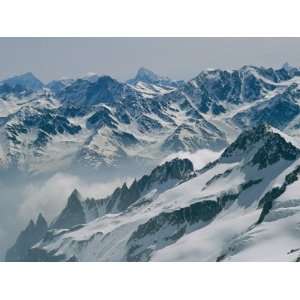 View of the Swiss Alps from Col Du Chardonnet, Mount Blanc Region 