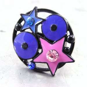  Ring french touch Arlequin blue rose.: Jewelry