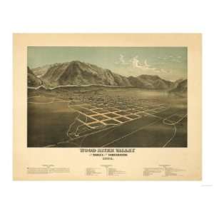  Idaho   Panoramic Map of Hailey Giclee Poster Print, 24x32 