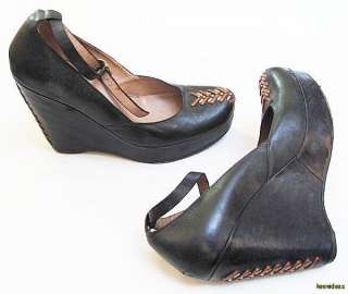 Size 9   $800 CALLEEN CORDERO Distressed Black Leather Embellished 
