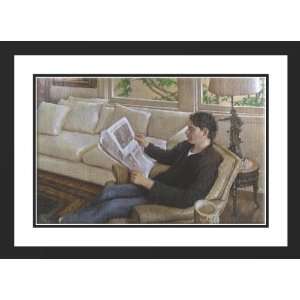   David 24x18 Framed and Double Matted Morning News