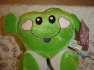 Valentines Day Small Plush Heart Smiley Face  GREEN!  