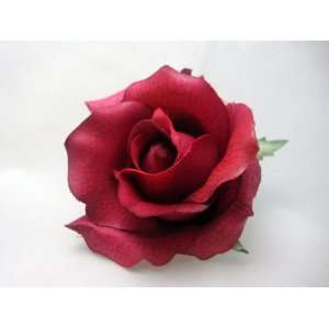    NEW Perfect Dark Pink Rose Hair Flower Clip, Limited.: Beauty
