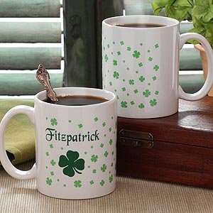  Irish Shamrock Personalized Coffee Mug: Kitchen & Dining