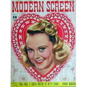   Henie cover Magazine March 1942: Modern Screen:  Books