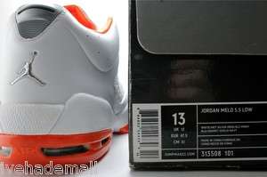 Nike Air Jordan Melo 5.5 Sz 13 White Orange Retro V VI 313508 101 
