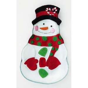   Snowman Shaped Glass Plate, North Pole Candy Factory: Kitchen & Dining