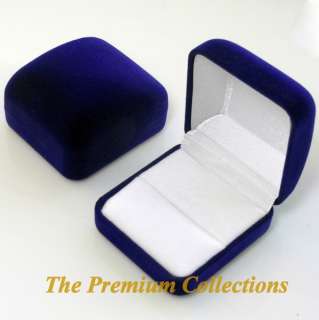 Square Navy Blue Velvet Ring Box Jewelry Gift Box  