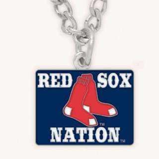  Boston Red Sox Nation Silver Tone Chain Necklace Sports 